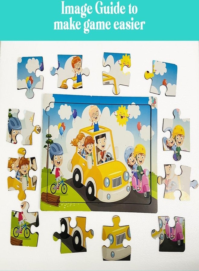 Khilonewale Kid's Road Transport Wooden Jigsaw Puzzle | Fun & Educational Toy for Kids (Ages 3-8) | 12 Pieces, 8x12 Inches - Image 5